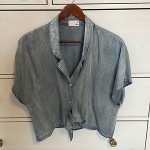 Wilfred Free Tie Front Denim shirt